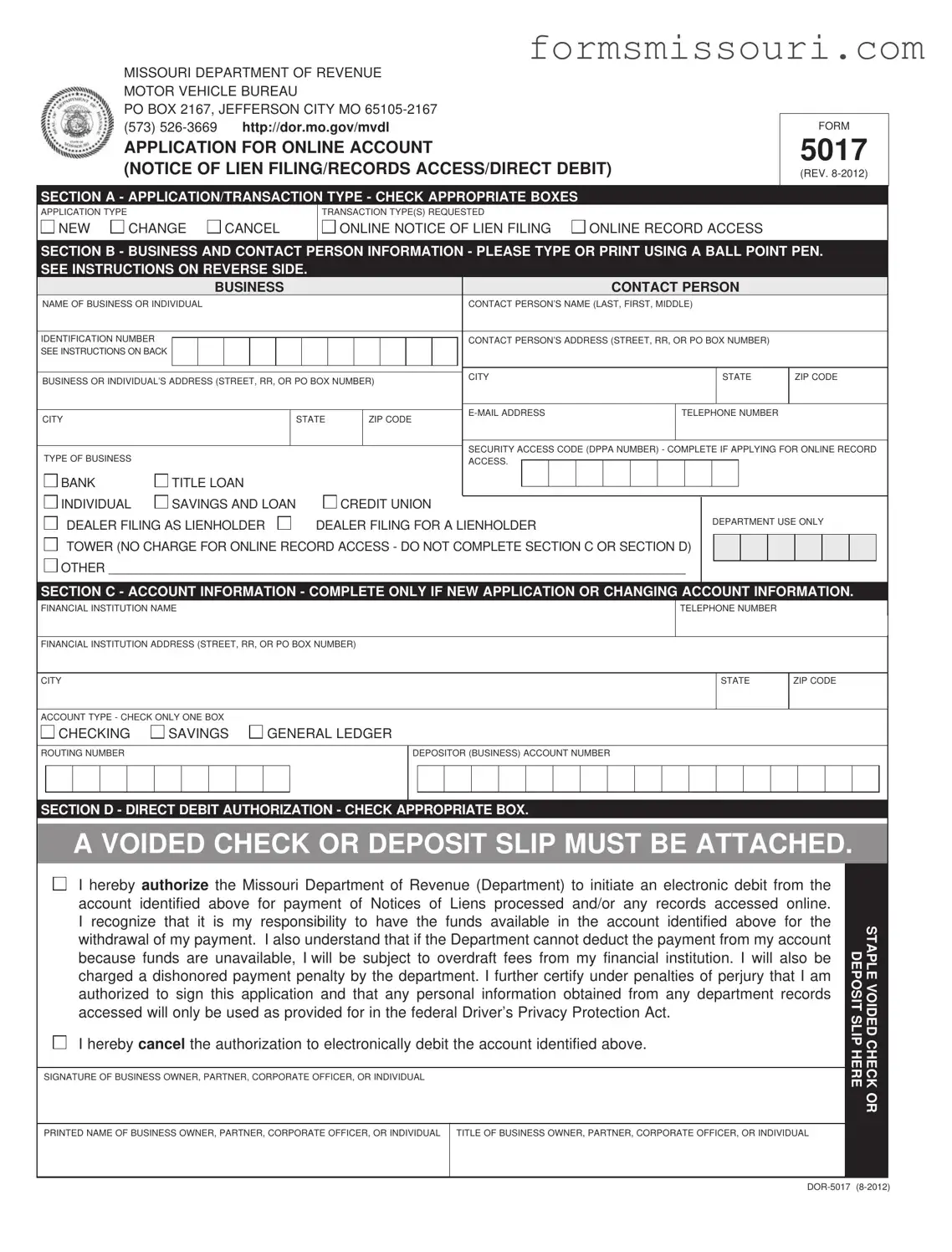 5017 Missouri Form