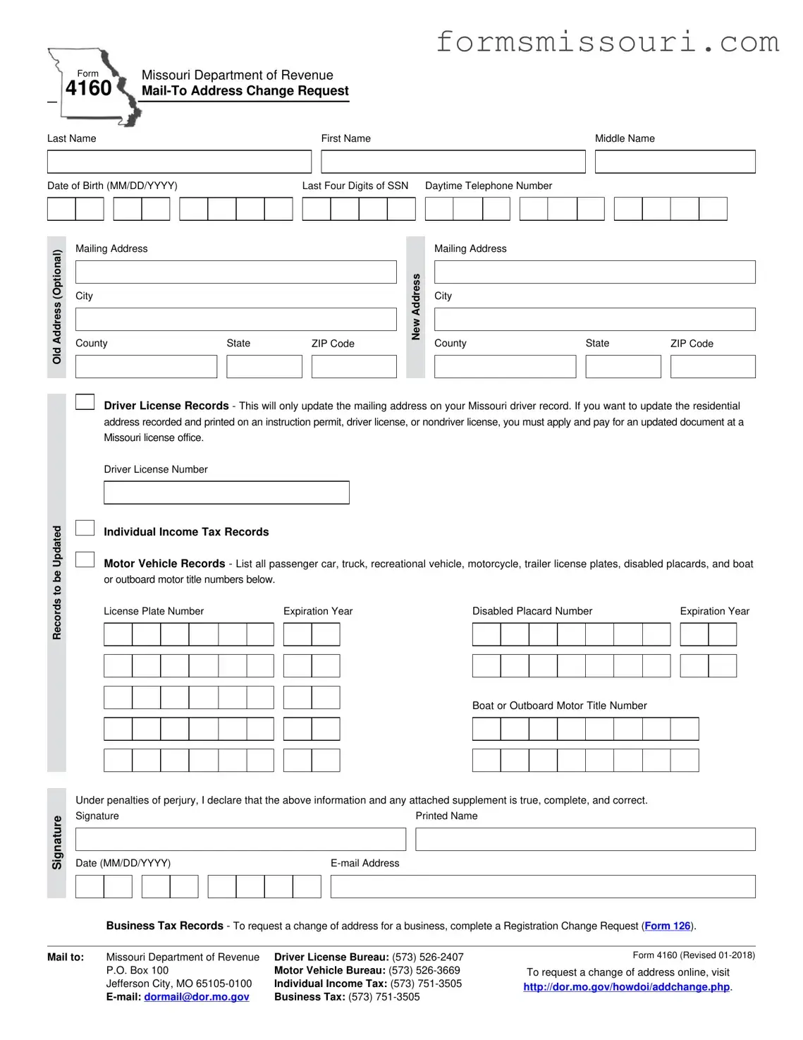 Missouri 4160 Form