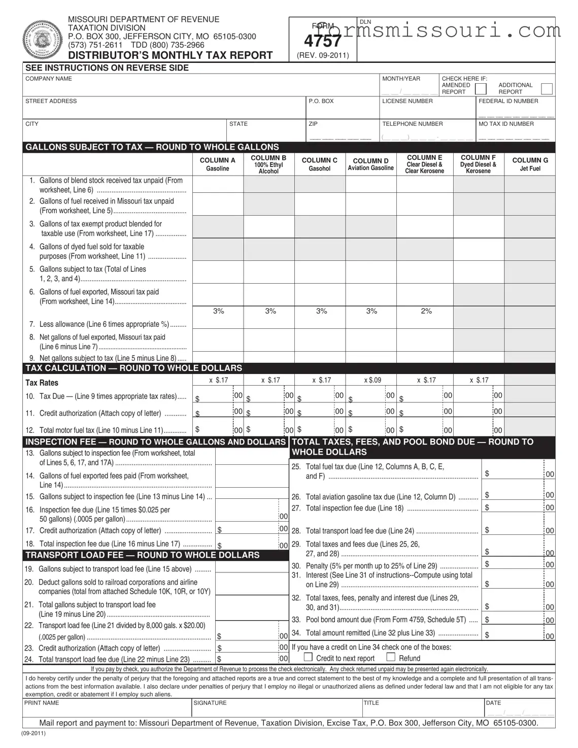 Missouri 4757 Form