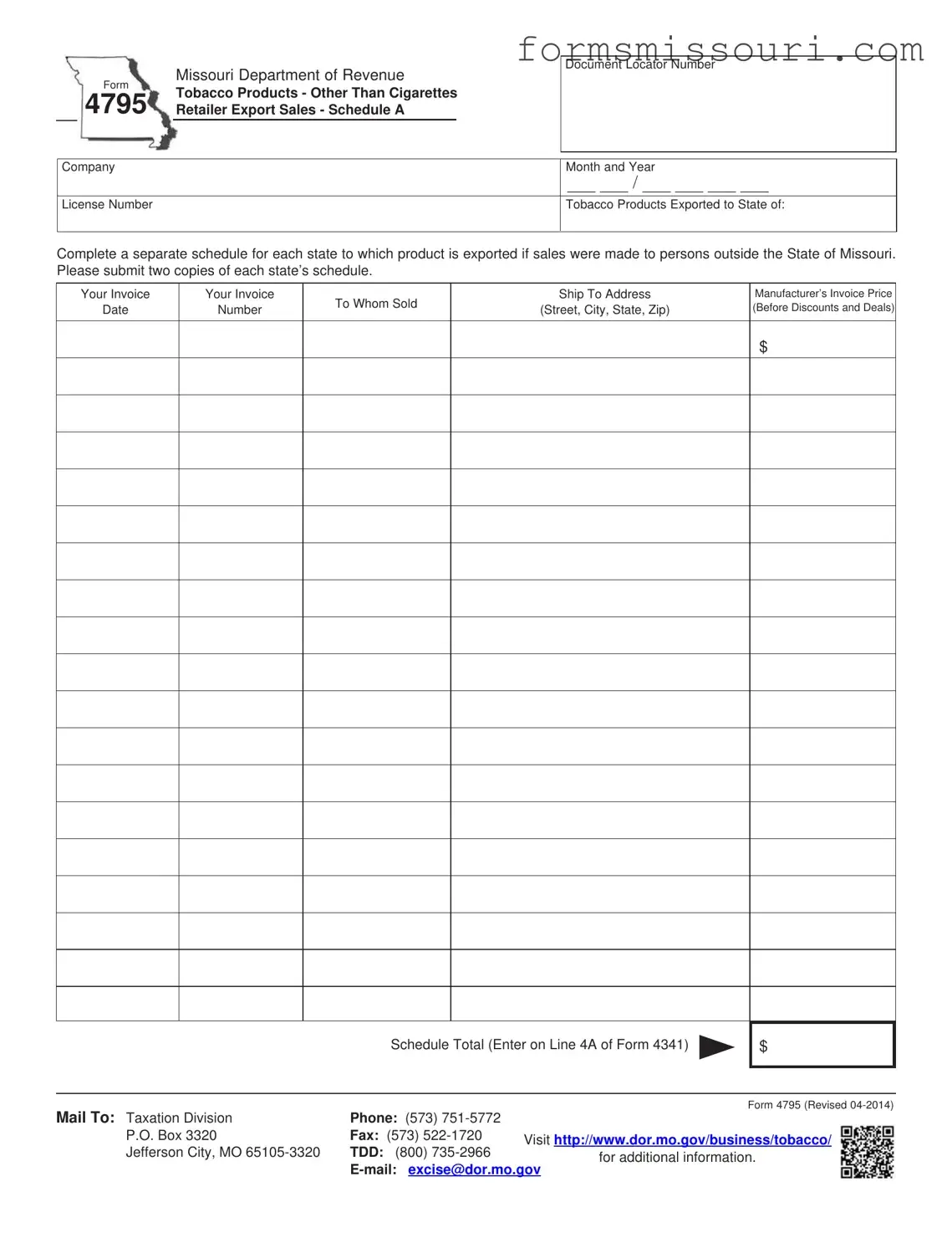 Missouri 4795 Form