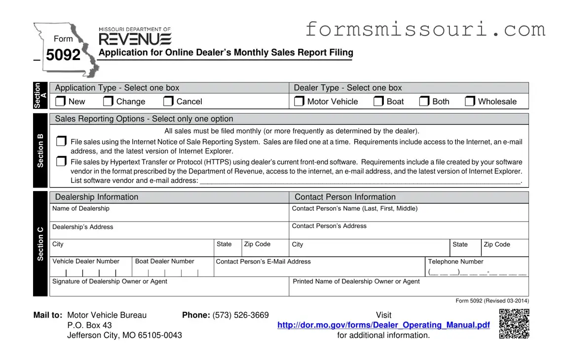 Missouri 5092 Form