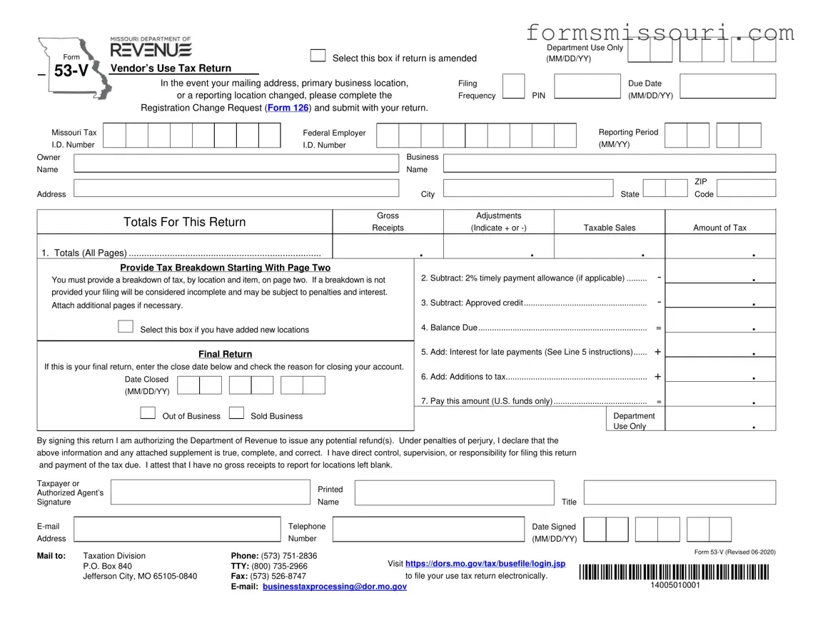 Missouri 53 V Form