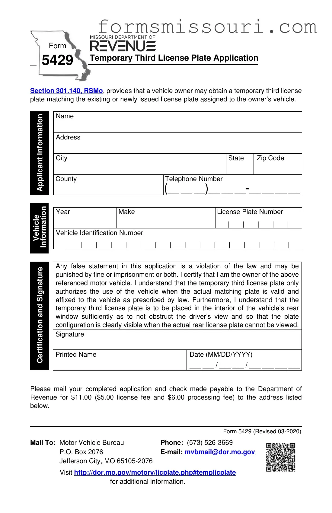 Missouri 5429 Form