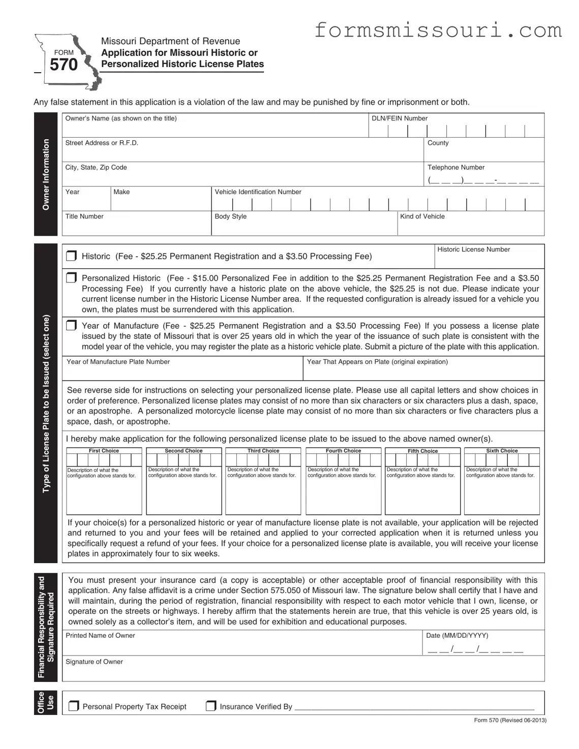 Missouri 570 Form