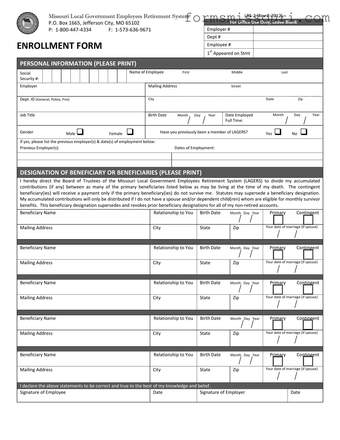 Missouri Lrs 2 Form