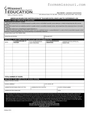 Abcte Missouri Form