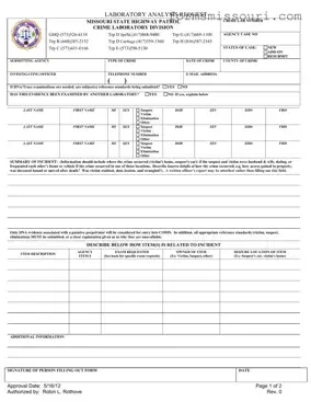 Laboratory Analysis Request Missouri Form
