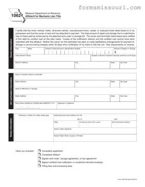 Missouri 1062 Form