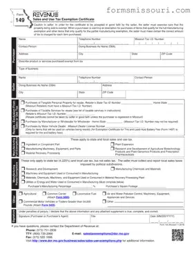 Missouri 149 Form