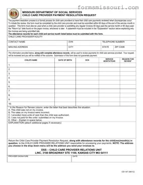 Missouri Cd 147 Form
