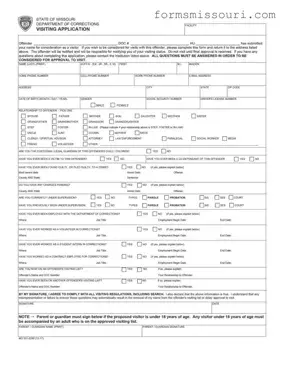 Missouri Dept Of Corrections Form