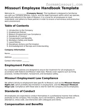  Employee Handbook Form for Missouri