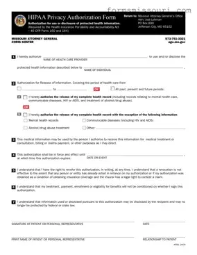 Missouri Hipaa Form