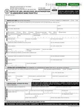Missouri Lien Form