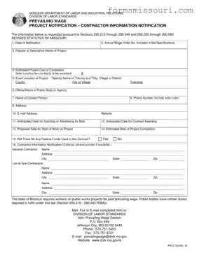 Missouri Pw 2 Form